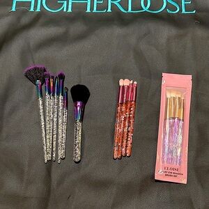 Glamiere and Eloise Makeup Brush Set with Glitter Handles